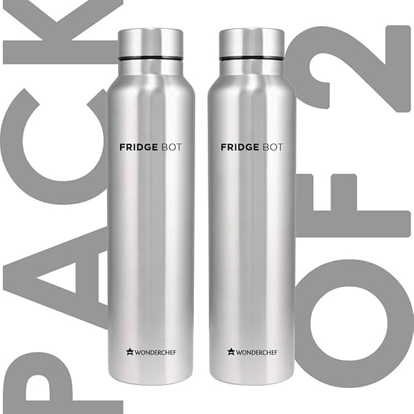 Image of Wonderchef Stainless Steel Fridge-bot 1000 ml Each I Pack of 2