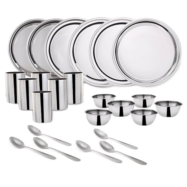 Image of Wonderchef Venice Stainless Steel Dinner Set of 24pcs