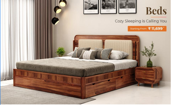 Image of Wooden Street Offer: Buy More Save More up to 20% Discount On Beds