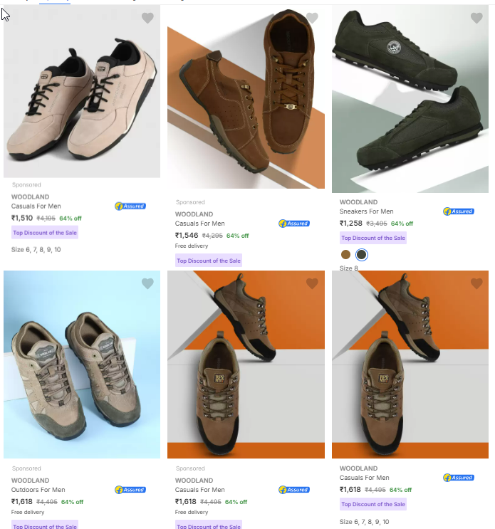 Image of Woodland Men’s Casual Shoes @ Minimum 60% Discount