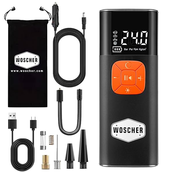 Image of Woscher i6 2in1 Cordless Tyre Inflator |150 PSI 2x2000 mAh Battery 