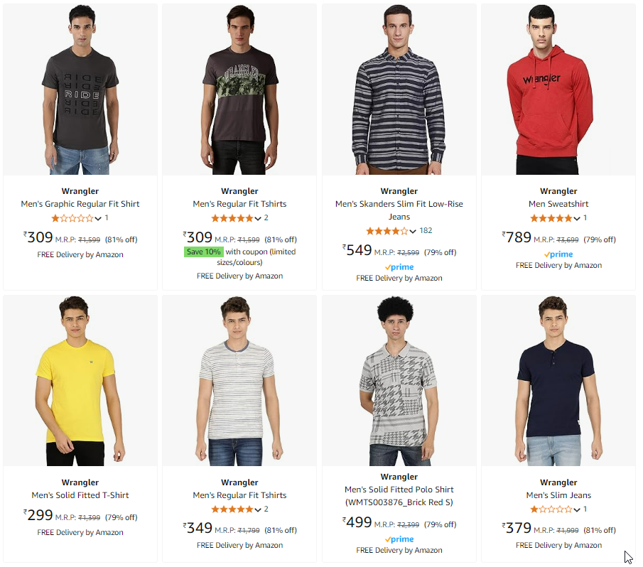 Image of Wrangler Men's Clothing Minimum 80% Discount