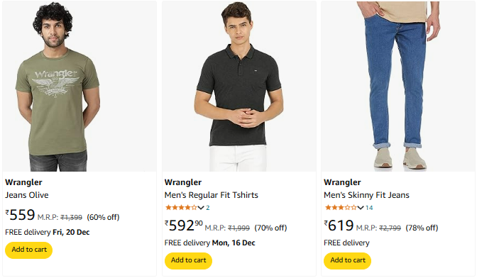 Image of Wrangler Men's Jeans up to 78% Discount