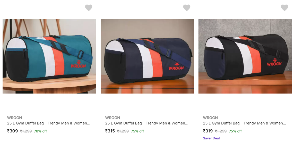 Image of Wrogn Duffel Bags Starting at just ₹309