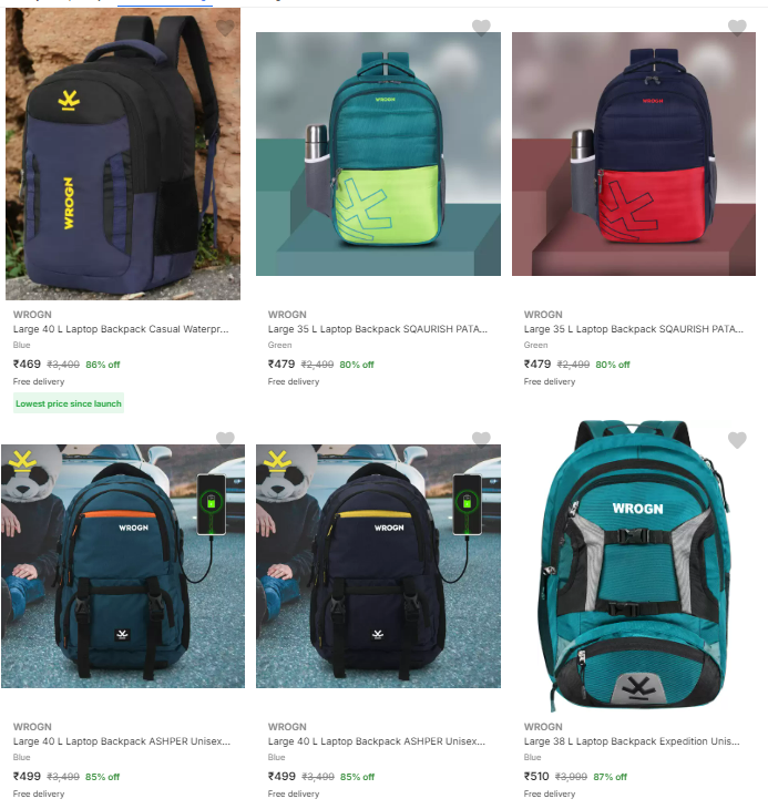 Image of Wrogn Laptop Bags @ Minimum 80% Discount