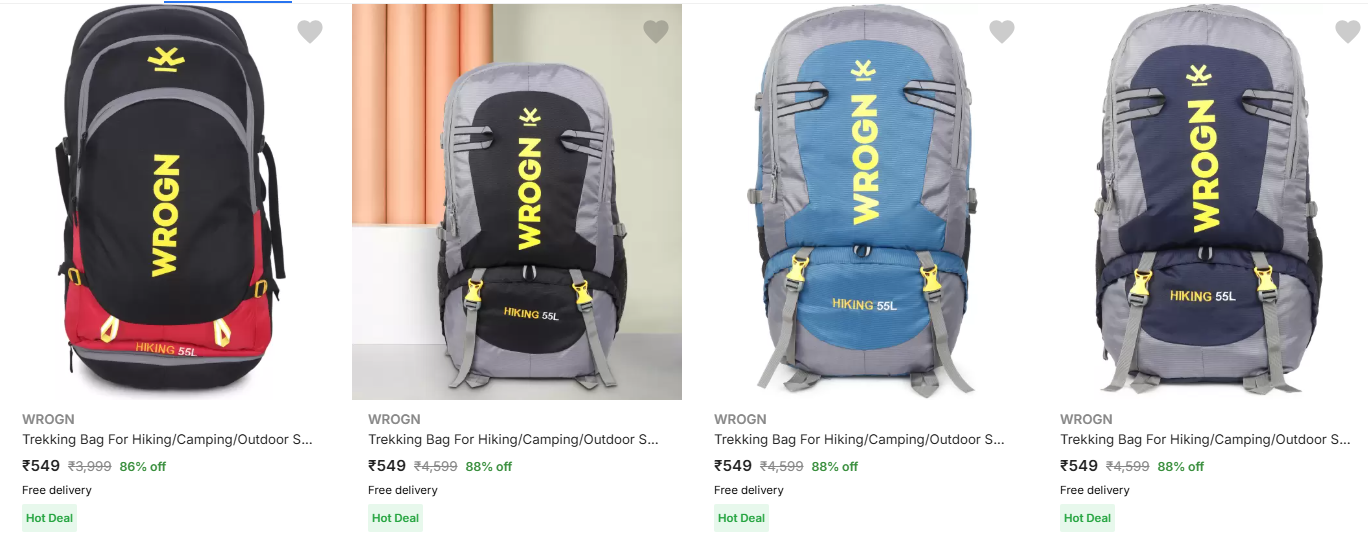 Image of Wrogn Rucksacks Bags upto 88% Discount