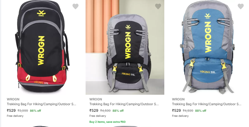 Image of Wrogn Rucksacks Up to 88% Discount