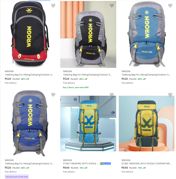 Image of Wrogn Rucksacks Up to 88% Discount