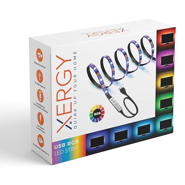 Image of XERGY USB 5V 5050 RGB Led Flexible Strip Light Multi-Color Changing Lighting Kit