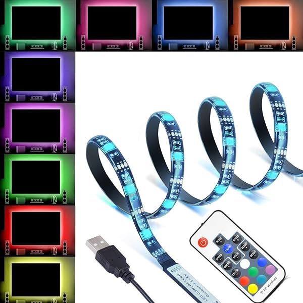 Image of XERGY USB LED Flexible Strip Lighting, Multicolour, Round