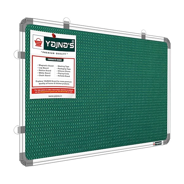 Image of YAJNAS Notice Board (2x3 Feet, Green, Pack of 1)