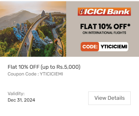 Image of Yatra Coupon: Flat 10% Off on International Flights