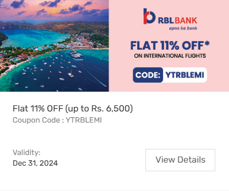 Image of Yatra Coupon: Flat 11% Off on International Flights