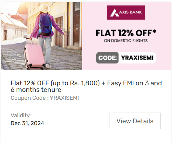 Image of Yatra Coupon: Flat 12% Off on Domestic Flights