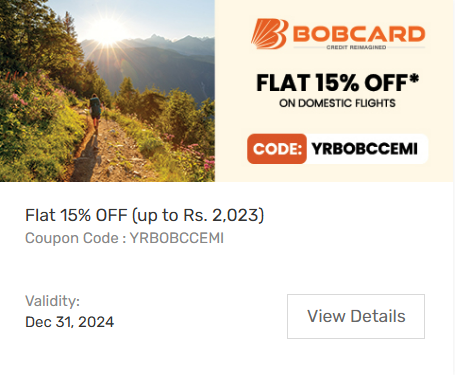 Image of Yatra Coupon: Flat 13% Off on Domestic Flights