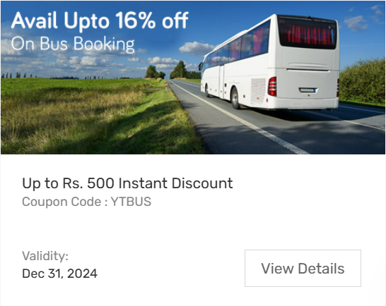 Image of Yatra Coupon: Flat 16% Off on Bus Bookings