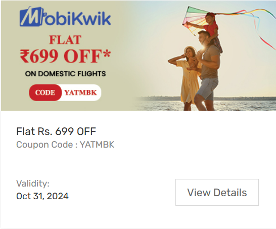 Image of Yatra Coupon: Flat ₹699 Off on Domestic Flights