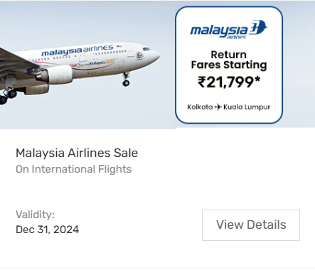 Image of Yatra Coupon: Malaysia Airline sale on international flight 