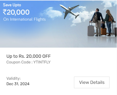 Image of Yatra Coupon: Up to ₹20000 Off on International Flights