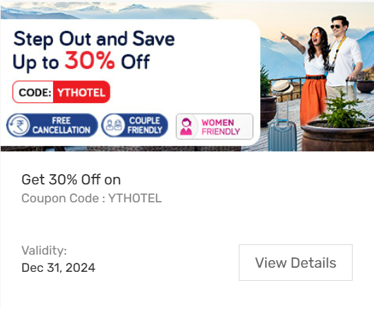 Image of Yatra Coupon: Up to 30% Off on Hotels 