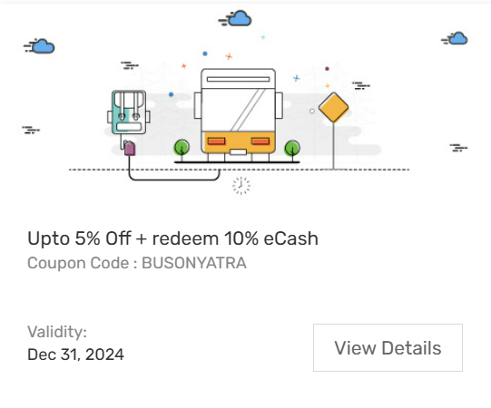 Image of Yatra Coupon: Up to 5% Off + Redeem 10% eCash on Bus Bookings