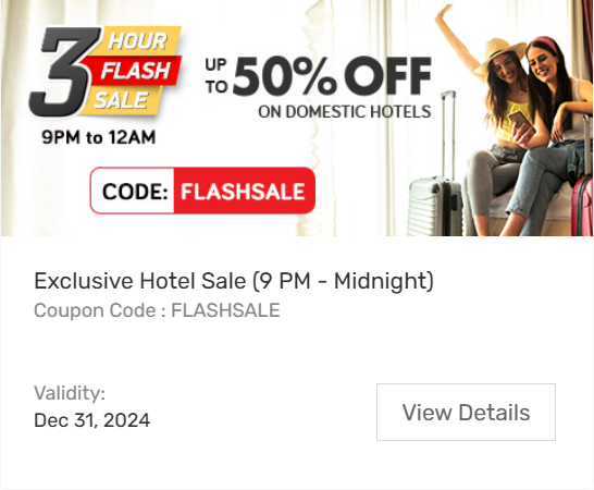 Image of Yatra Coupon: Up to 50% Off on Domestic Hotels Flash Sale