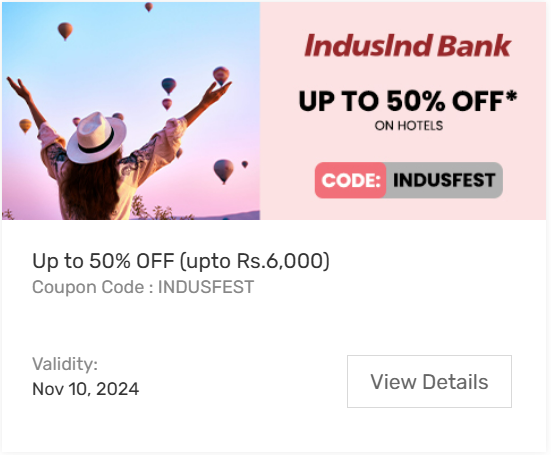 Image of Yatra Coupon: Up to 50% Off on Hotels with Induslnd Bank Credit Cards