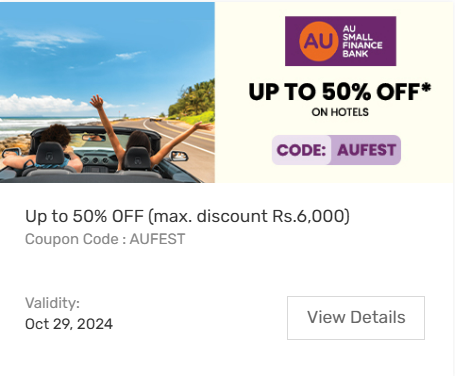 Image of Yatra Coupon: Up to 50% Off with AU Credit Card 