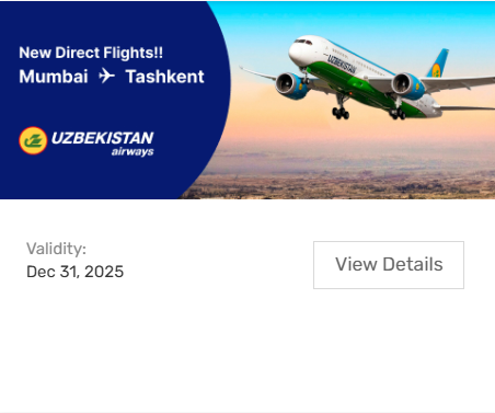 Image of Yatra Coupon: Uzbekistan Airways International Flights 