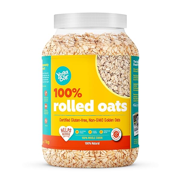 Image of Yogabar 100% Rolled Oats 1 kg Jar |.