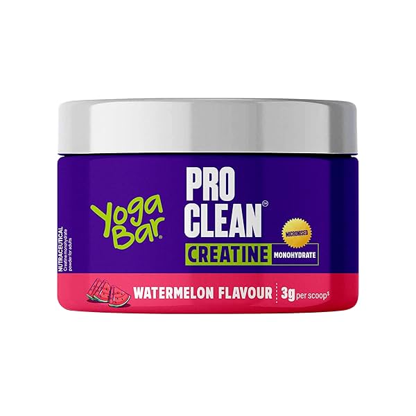 Image of Yogabar Pro Clean Creatine Monohydrate Powder, Watermelon Flavour, 3g per Scoop