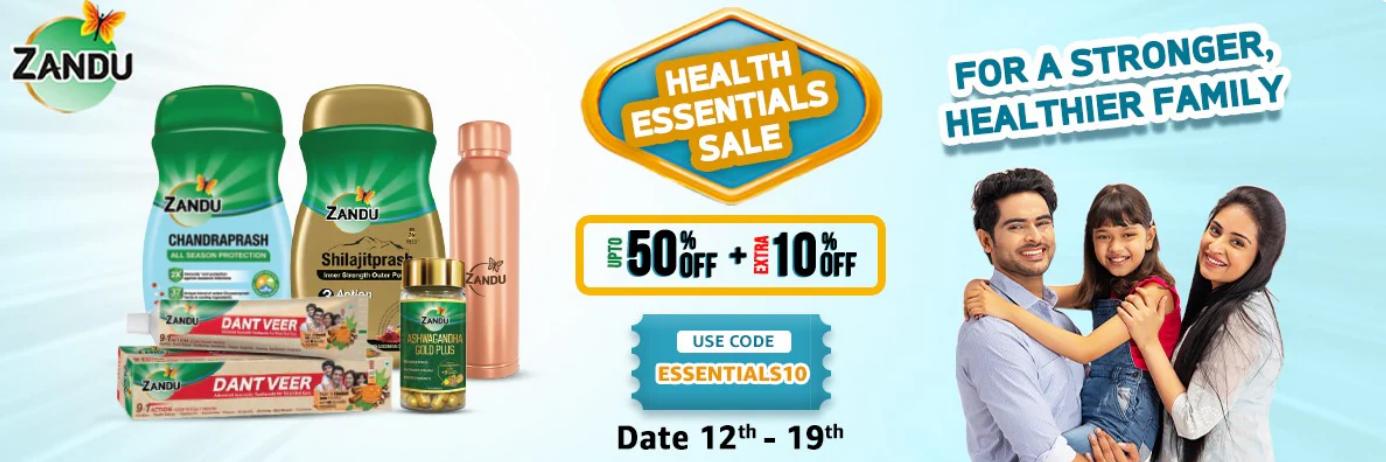 Image of ZANDU CARE Health Essentials Sale : Save Up to 50% + Extra 10% on Health Products