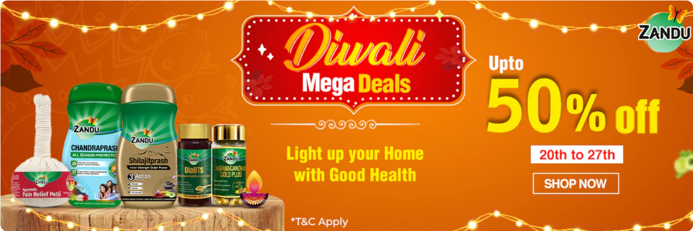 Image of ZANDU Diwali Mega Deals up to 50% Off 20th-27th october