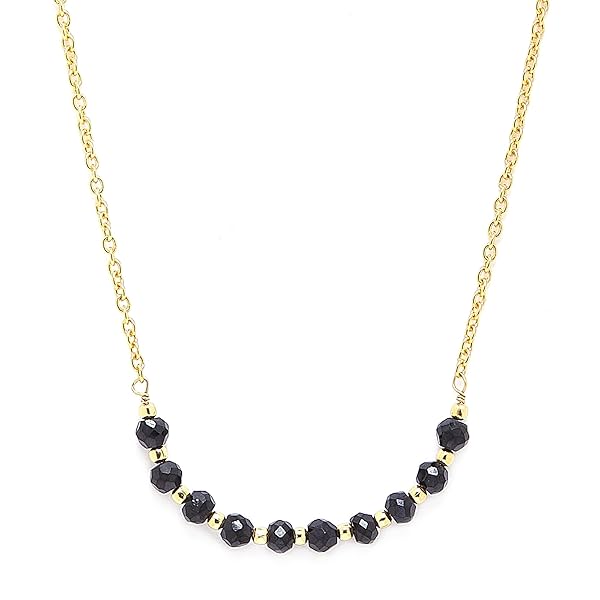 Image of ZAVYA 925 Sterling Silver Black Beaded Gold Plated Plated Chain Mangalsutra