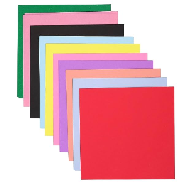 Image of ZEBRIC Origami Paper 80 GSM for Kids Double Sided 10 Vibrant Colored 15cmx15cm.