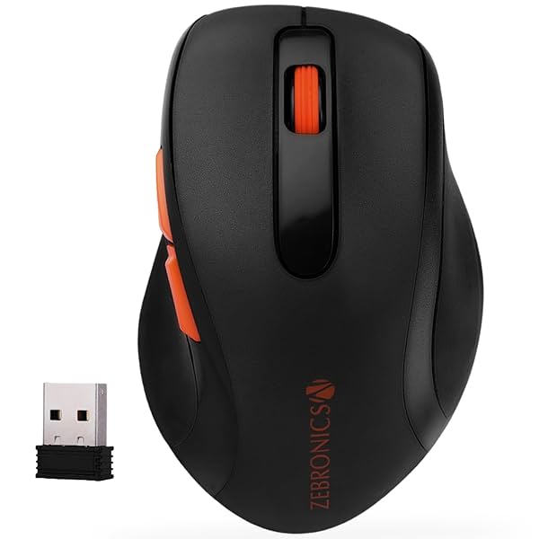 Image of ZEBRONICS Curve Wireless Mouse, High Precision with 800/1200/1600 DPI,