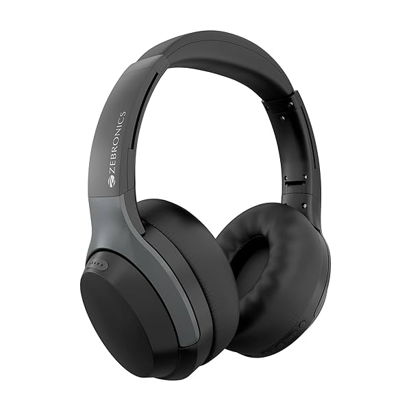 Image of ZEBRONICS Duke Plus Wireless Over Ear Headphone with ANC, ENC, Gaming Mode, Bluetooth