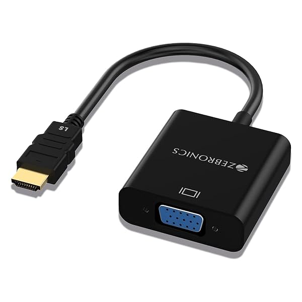 Image of ZEBRONICS HAV01 HDMI to VGA adapter with Full HD 1080p @ 60Hz native resolution