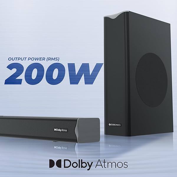 Image of ZEBRONICS Jukebar 1000 - Dolby Atmos Soundbar with Subwoofer, 200W