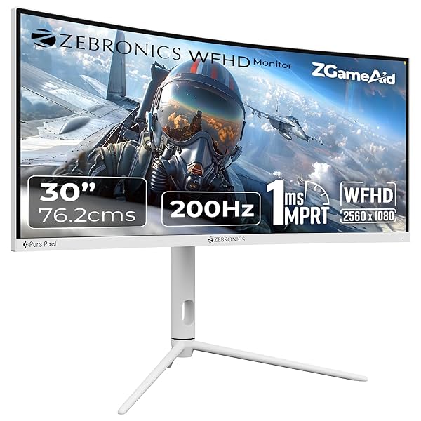 Image of ZEBRONICS New Launch N30A 30\' (76.2 cm) 1500R Curved Ultrawide Gaming Monitor