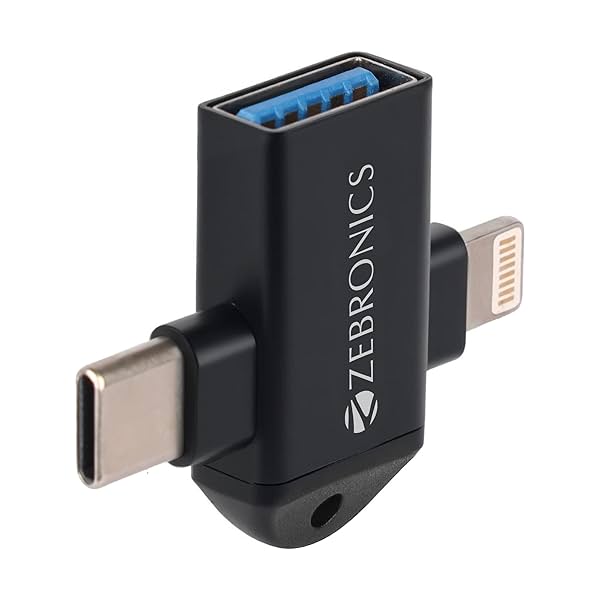 Image of ZEBRONICS OTG2, 2 in 1 Lightning | Type C - USB OTG Converter