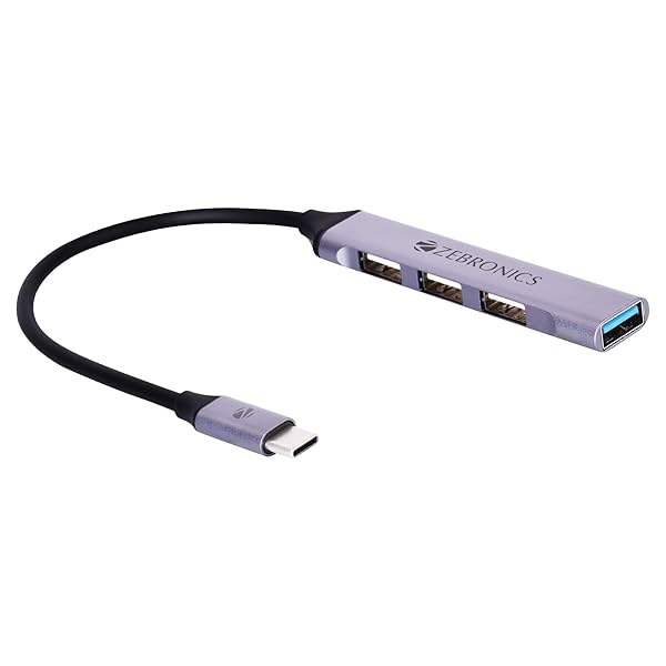 Image of ZEBRONICS TA200U Type C to USB 3.0 4 Port hub 