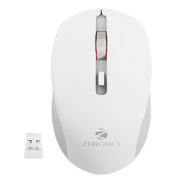 Image of ZEBRONICS ZEB-JAGUAR Wireless Mouse, 2.4GHz with USB Nano Receiver, High Precision Optical Tracking, 4 Buttons, Plug & P