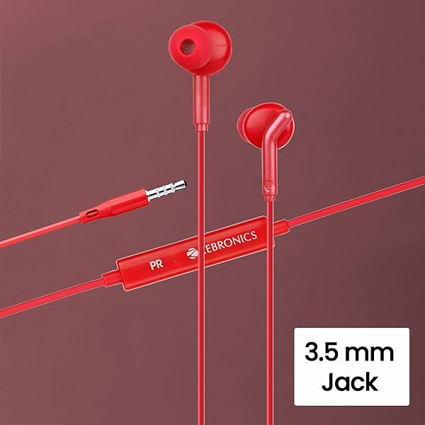 Image of ZEBRONICS Zeb-Bro in Ear Wired Earphones with Mic, 3.5mm Audio Jack.