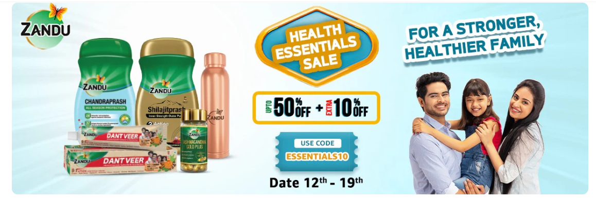 Image of Zandu Health Essentials Sale: Extra 10% Discount on Zandu Health Essentials