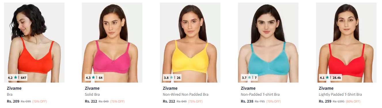 Image of Zivame Bra Starting ₹209 