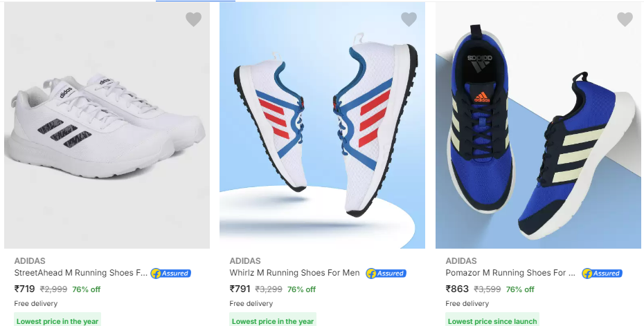 Image of adidas Branded shoes @ Minimum 80% Discount