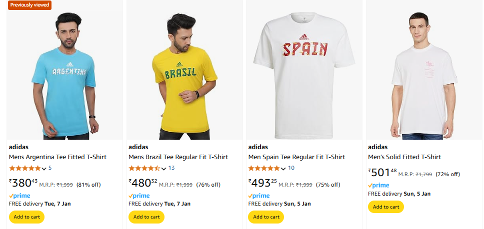 Image of adidas Men Fashion Starts @ ₹380