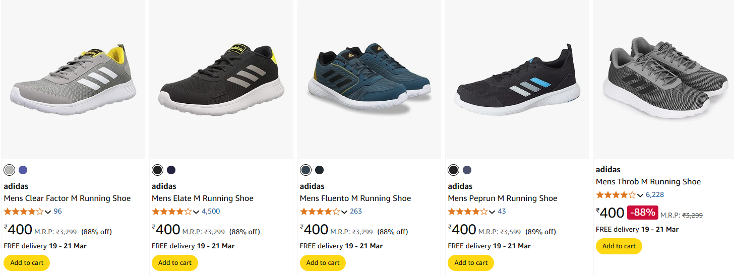 Image of adidas Mens Shoes Starting @₹400