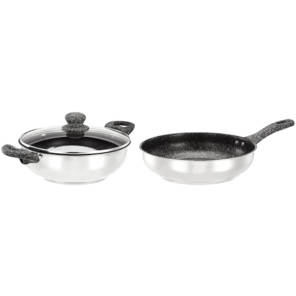 Image of amazon basics 2pcs Impact Bottom Stainless Steel with Nonstick Cookware Sets